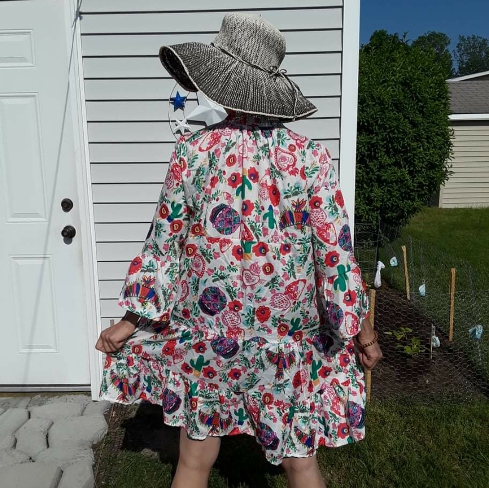 Dia De Los Muertos Sugar Skull Cactus Dress - Picture 5 of 6